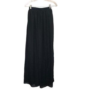NWT Lulus Midsummer Memories Mid-Rise Maxi Skirt Black